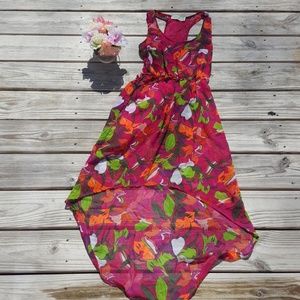 BOGO Dream Out Loud pink floral high low dress tie